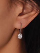 YODEWA 2CT Moissanite Earrings for Women Silver Drop Dangle Earrings, 6.5mm