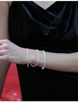 nometo 925 Sterling Silver Rope Chain Bracelet 2mm Silver Bracelet for Men Women Silver Bracelet 6.5-9 Inches（7.5）