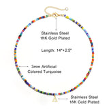Yoosteel Beaded Initial Necklace Jewelry Gifts Letter I Initial Necklace