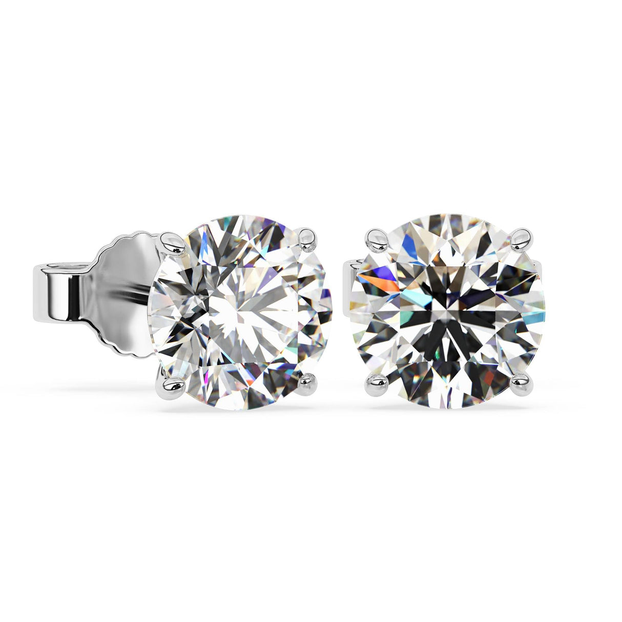 1.0 Carat 14K White Gold IGI Certified LAB GROWN Round Cut Diamond Stud Earrings for Women 4 Prong Screw Back for her MADE IN USA (E-F Color, VS1-VS2 Clarity)