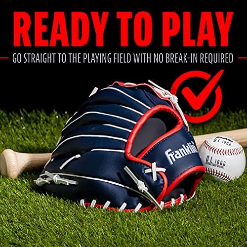 Franklin Sports Baseball + Softball Gloves - Field Master Adult + Youth Baseball + Softball Gloves - Right Hand + Left Hand Gloves - Infield + Outfield Mitts - Multiple Sizes + Colors