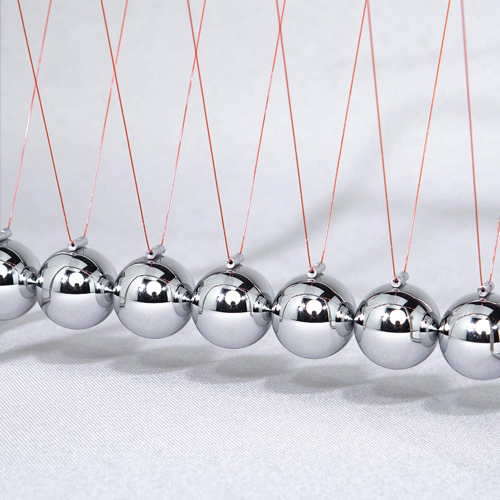 CERROPI Newtons Cradle Pendulum with 7 Balls, Classic Swing Newton Balance Ball, 30+ Sec Swingtime, Science Physics Gadget, Desk Toys & Office Gadgets for Desk Decorations