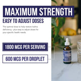 Nascent Iodine Supplement 400 Servings, Glass Bottle, Vegan, 1800 mcg - 600 mcg per Drop - Pure, Clear Color - Supports Thyroid Health, Energy, Immunity & Metabolism (2 oz.)