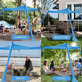 Beach Canopy, Beach Tent Sun Shelter with Beach Blanket,Beach Shade 11x11 FT with UPF 50+ UV Protection, Beach Sun Shade Canopy for Beach, Camping, Backyard and Picnics.