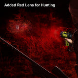 YIERBLUE Rechargeable Spotlight Flashlight with 2000,000 High Lumen LED, IP67 Waterproof Long Running Spot Light searchlight, Impact Resistant Handheld Spotlight with Foldable Stand and Red Lens