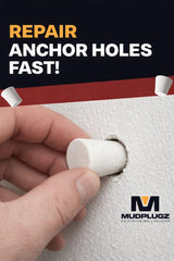 FIX Drywall Anchor Holes Fast - MudPlugz Drywall Hole Repair Kit - No Mesh - No Spackle - Professional Small Hole Wall Patch Kit - 36 Plugs - Reusable Prep Tool - Quick and Easy