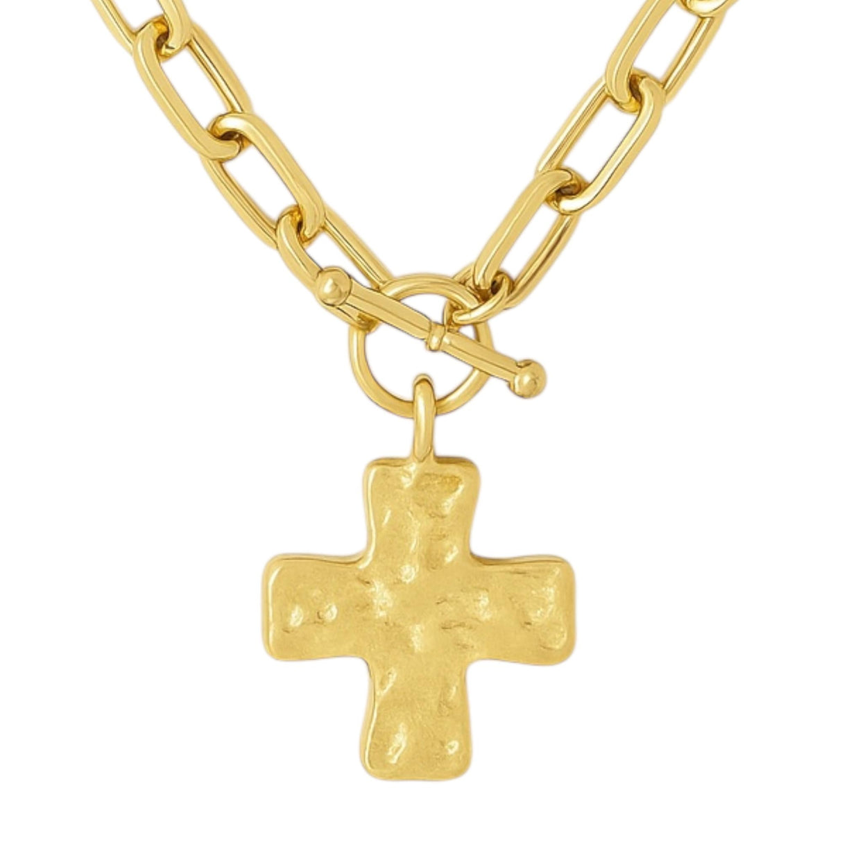 Wine Wear Chunky Gold Chain Necklace for Women, Link Charm Necklace with Toggle Clasp, Statement Layering Jewelry