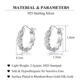 SLUYNZ Solid 925 Sterling Silver Daisy Flower Hoop Earrings for Women Teen Girls Cluster Flower Hoop Earrings (A-Sterling Silver)