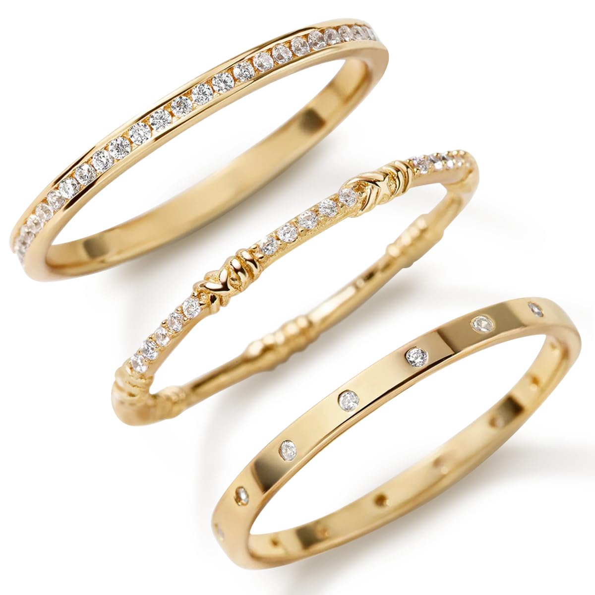 Pearich 14K Gold Filled Rings for Women, Gold Stackable Ring