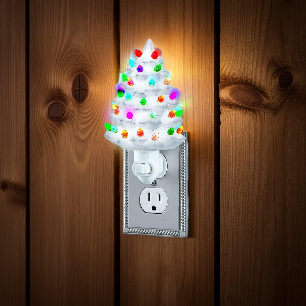 Collections Etc. Ceramic Christmas Tree Night Light - Thumbnail 5