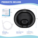 LOKFEHRE Large Portable Inflatable Hair Washing Basin for Bedridden - Wash Hair in Bed with Inflatable Shampoo Bowl.For Elderly,Disabled,Injured,Ideal Inflatable Sink for Locs Detox (Black)