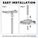 WZKALY Toilet Paper Holder Stand, Brushed Nickel Toilet Paper Holder Free Standing, Post Pivoting Design & Stable Weighted Base SUS304 Stainless Steel for Bathroom(Mega Roll)