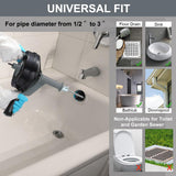 Drain Auger, Clog Remover with Drill Adapter, 25 Feet Flexible Plumbing Snake Use Manually or Powered for Kitchen,Bathrom and Shower Sink, Comes with Gloves(Gray)