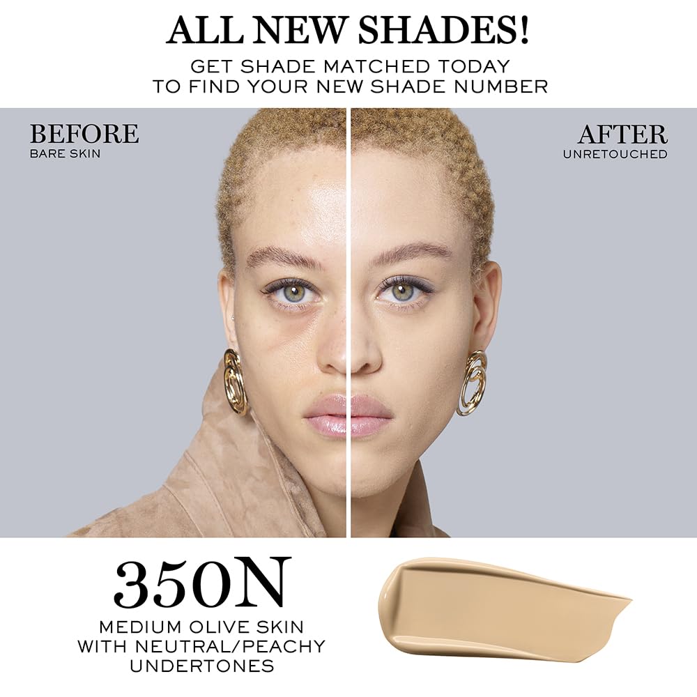 Lancôme Teint Idole Ultra Wear Buildable Full Coverage Foundation - Longwear & Waterproof - Natural Matte Finish - 350N (Medium Olive Skin with Neutral/Peachy Undertones), 1 Fl Oz