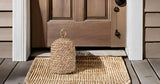 PEMAR Natural Wicker Door Stopper with Handle, Decorative Door Stop, Heavy Indoor Doorstop, Rustic Farmhouse Blocker Jammer 5.1''D x 7.5''H (Seagrass)