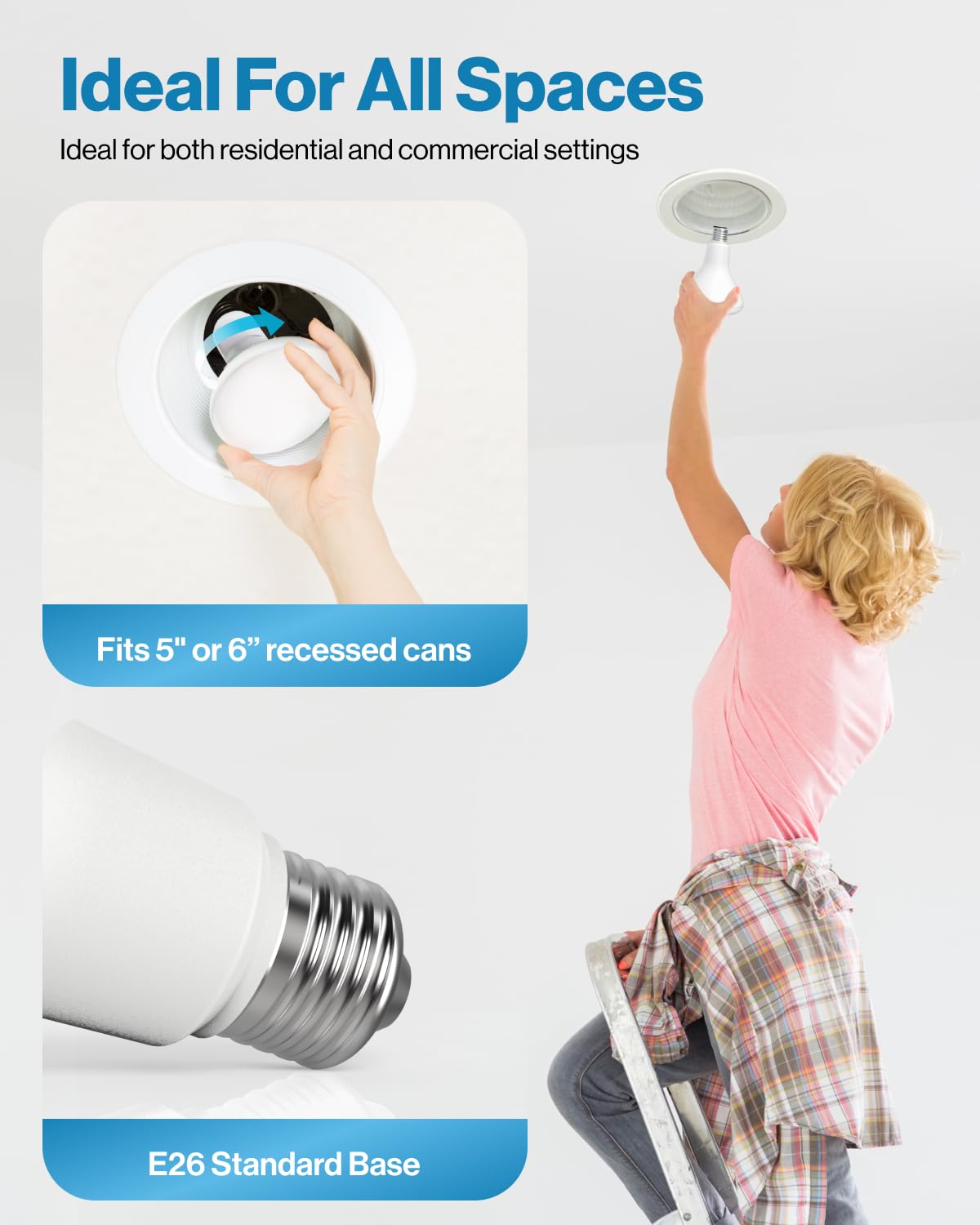 Sunco 12 Pack BR30 Light Bulbs LED, Recessed Can Light Bulbs, Indoor Flood Bulb, 850 LM, 11W (65W Equivalent), 2700K Soft White, Dimmable, E26 Base, for Home, Kitchen, Bedroom UL