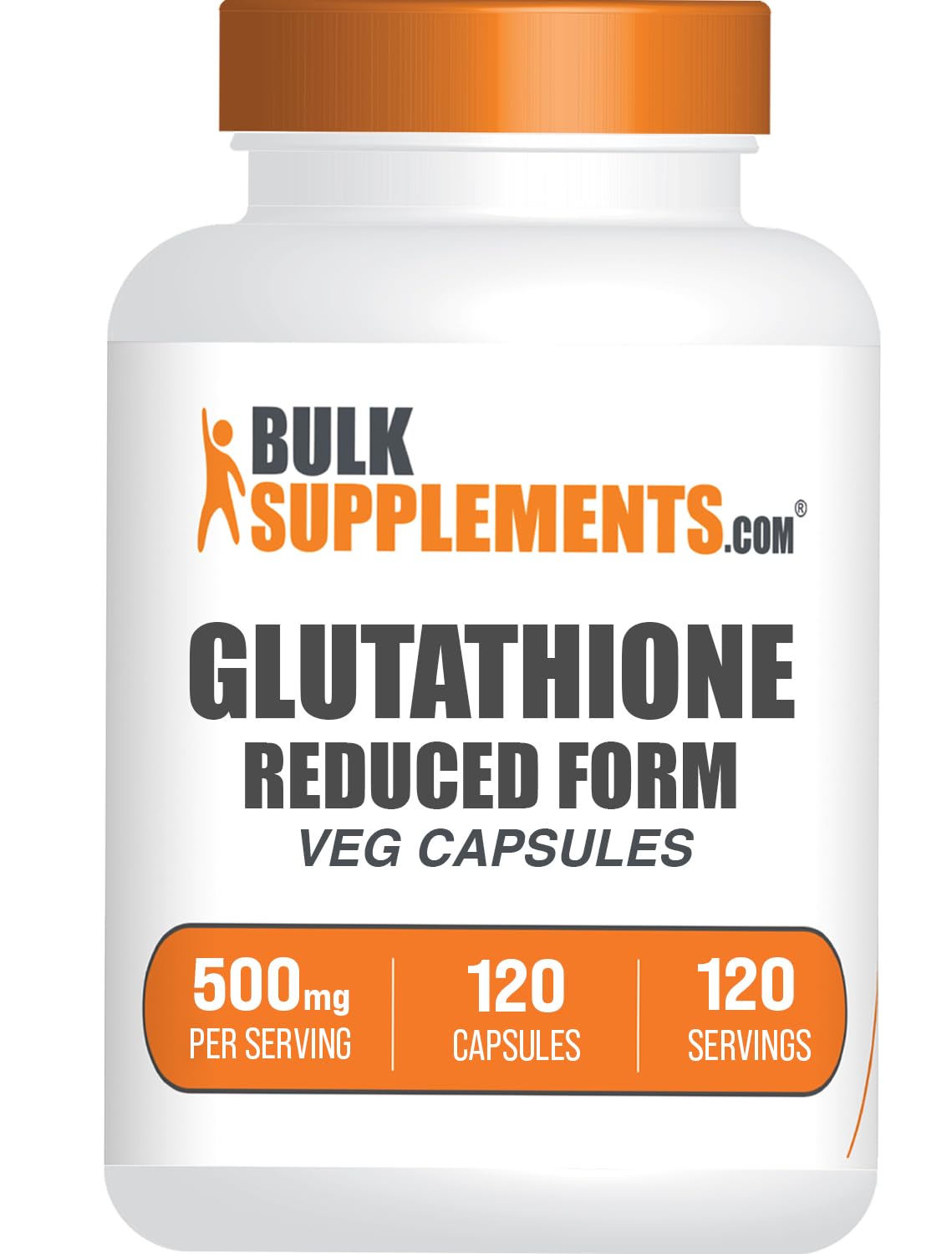 BulkSupplements.com Glutathione Reduced Capsules - Glutathione Supplement - Gluten Free, 1 Capsule Per Serving, 120 Capsules (Pack of 1)