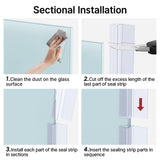 AmazerBath 5 PCS Shower Door Side Seal Strip for 3/8 Inch Glass - 15.75 Inches x 5, 5 Sections Segmented Shower Installation Kit, Frameless Glass Door Seal Strip