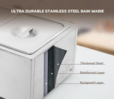 SYBO Commercial Grade Stainless Steel Bain Marie Buffet Food Warmer Steam Table for Catering and Restaurants (2 Sections)