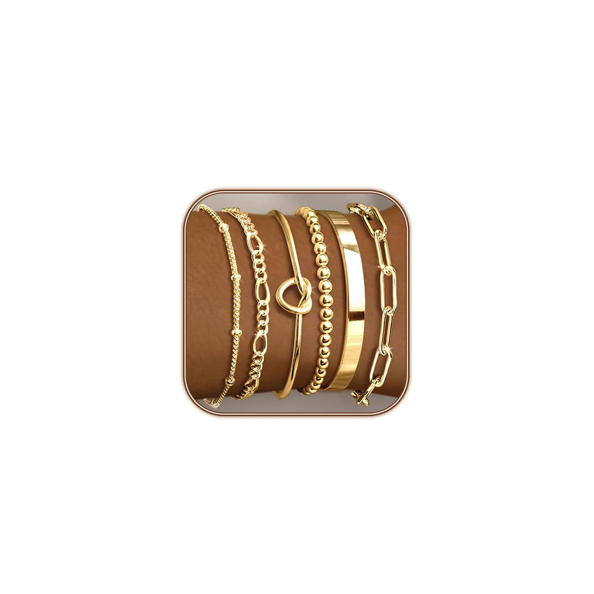 HERIER Gold Bangle Bracelets Stack for Women 14K Gold Plated Cuff Bracelet Set Jewelry for Women Trendy