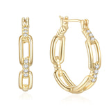 RYHIX 14K Gold Hoop Huggie Earrings for Women Gold Earrings Hoops Earring Trendy Cable Design Womens Earring 25mm