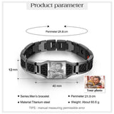 Luxladis Personalized Photo Bracelet for Men Customized Picture Bracelet Gift for Dad Husband Brother Fathers Day (Black)