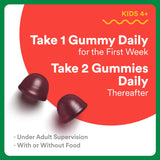 SmartyPants Kids Fiber & Veggies: Prebiotic Fiber Gummies for Kids, Fiber Supplement with Inulin, Organic Green Veggie Blend, Vegan, Gluten Free, Mixed Berry Flavor, 60 Count (30 Day Supply)