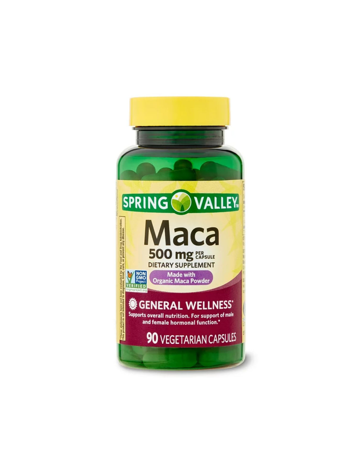 Spring Valley Maca Root 500mg Capsules, Organic Maca Root for Women and Men + STS Sticker.