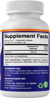 Vitamatic Lactoferrin 250mg – 60 Vegetable Capsules Promotes Healthy Immune Function*
