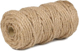 PerkDecor 5Pack 5mm Natural Jute Twine Rope 525 Feet Twisted Heavy Duty Thick Twine for Cat Scratching Post Tree Craft Projects Garden Home Decoration Packing Bundling (Brown-105Feet/Roll)