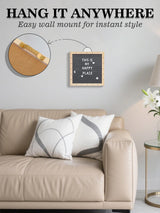 Changeable Felt Letter Board with LED Lights - 10×10" Message Custom Signs & Wood Stand & 450 Letters, Poster Board for Christmas/Pregnancy/Baby Announcement/Classroom Wall Decor Gifts, Grey