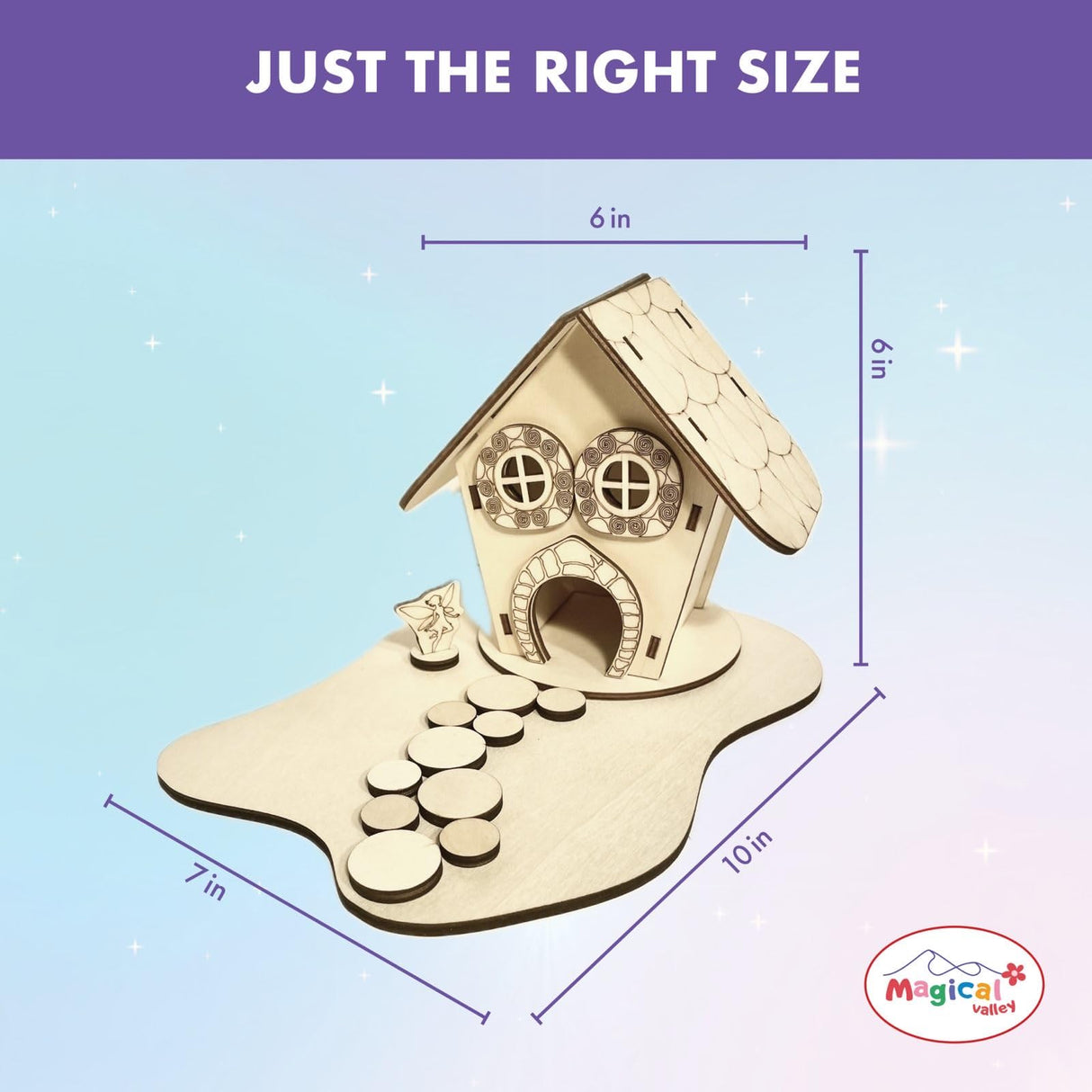 Fairy House Craft Kit for Kids, DIY Wooden Fairy Garden Kit with Paints & Decorations, Arts & Crafts for Kids, Creative Activity, Birthday Gift for Girls Ages 5 6 7 8–12