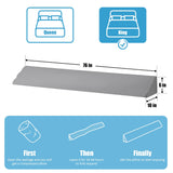 MEGCXIT King Bed Wedge Pillow for Headboard, Bed Gap Filler, Triangle Pillow Wedge for Headboard Gap, Bolster Pillows for Beds, Anti-Slip Mattress Wedge Gap Filler, 76"×10"×6", Grey