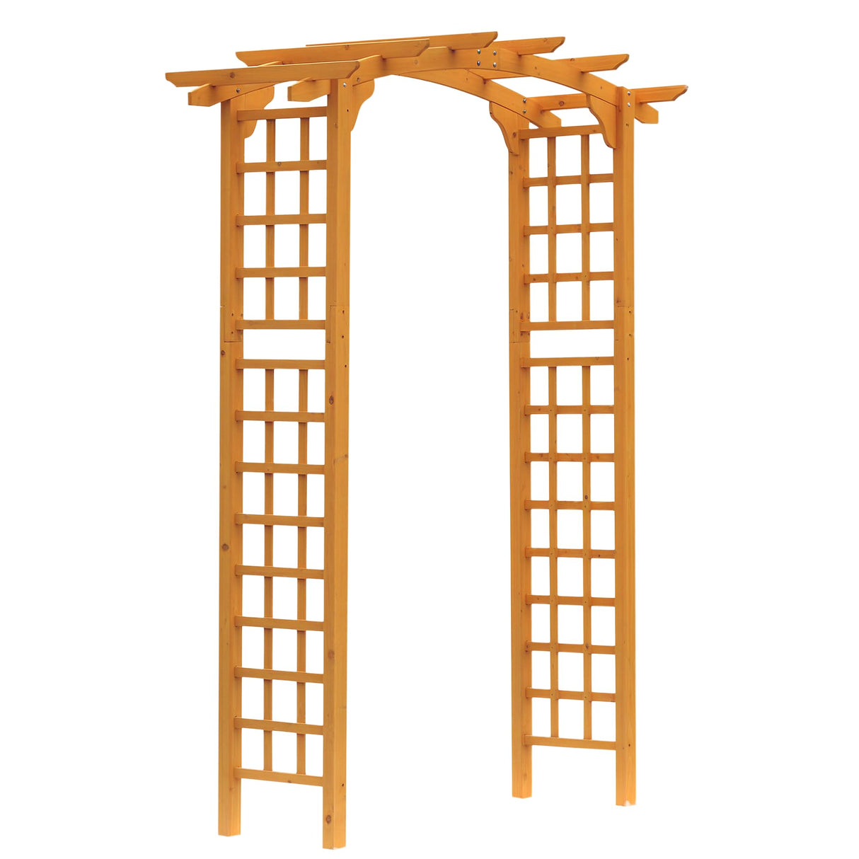 Outsunny 90in Wood Garden Arbor Arch with Trellis Wall Decor for Party