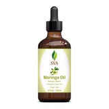 SVA Moringa Seed Oil - 4 Fl Oz – 100% Natural Cold Pressed Moringa Oil - for Face, Skin Care, Hair Care, Scalp Massage & Body Massage – Carrier Oil with Dropper