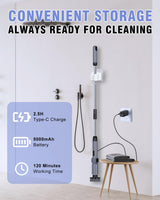 Electric Spin Scrubber, [IPX8 Waterproof ] [50KG Torque] Shower Scrubber with 9 Brush Heads, 2 Speed Mode, 4 Adjustable Angles, Electric Brush for Cleaning for Bathroom Floor Tile (Gray)