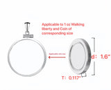 Geruibi Sterling Silver 1 oz Border Screw Top Coin Border is suitable for 40.6mm diameter 2.98mm thickness, Coins Not Included