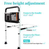Bed Rails for Elderly Adults Safety with Adjustable Heights Storage Pocket Assist Support Side Railings for Seniors Citizens Slides Under Mattressbed Cane Medical Bed Guard Bed Handles Bars (White)