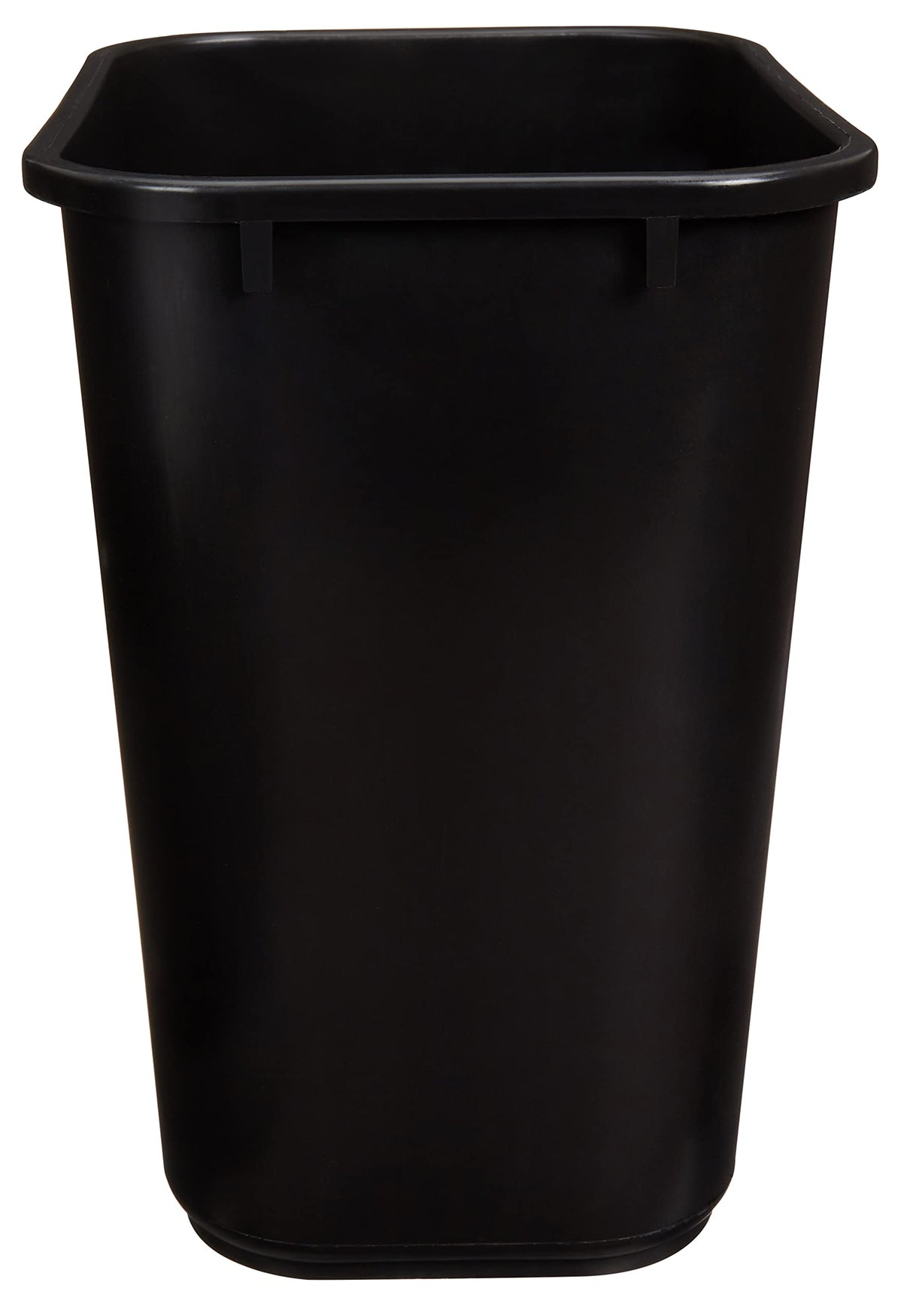 Amazon Basics Rectangular Plastic Office Wastebasket,14.4"L x 10.3"W x 15"H, 7 Gallon, Easy to Clean, Black, Pack of 2