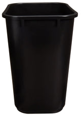 Amazon Basics Rectangular Plastic Office Wastebasket,14.4"L x 10.3"W x 15"H, 7 Gallon, Easy to Clean, Black, Pack of 2