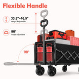 Collapsible Wagon Cart with Wheels Foldable, Compact Folding Utility Wagon