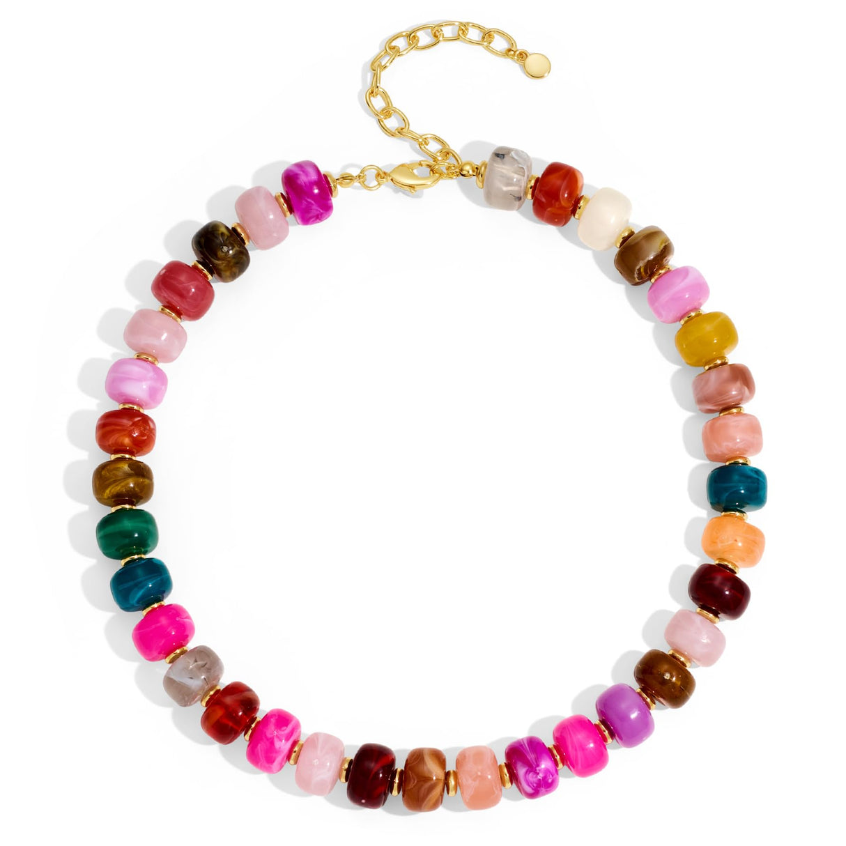 TENTMENTISE Colorful Beaded Necklace for Women, Gold Statement Choker Necklace, Chunky Bead Necklaces for Women, Womens Summer Beach Jewelry Gifts