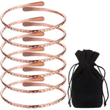 Otuuz 6 Pcs Copper Bracelets for Men Women Copper Cuff Bangle, Wire Overlap