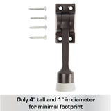 BRINKS Commercial - 4" Kick-Down Door Stop, Matte Black Finish - Non-Obtrusive Option to Protect Your Door and Walls