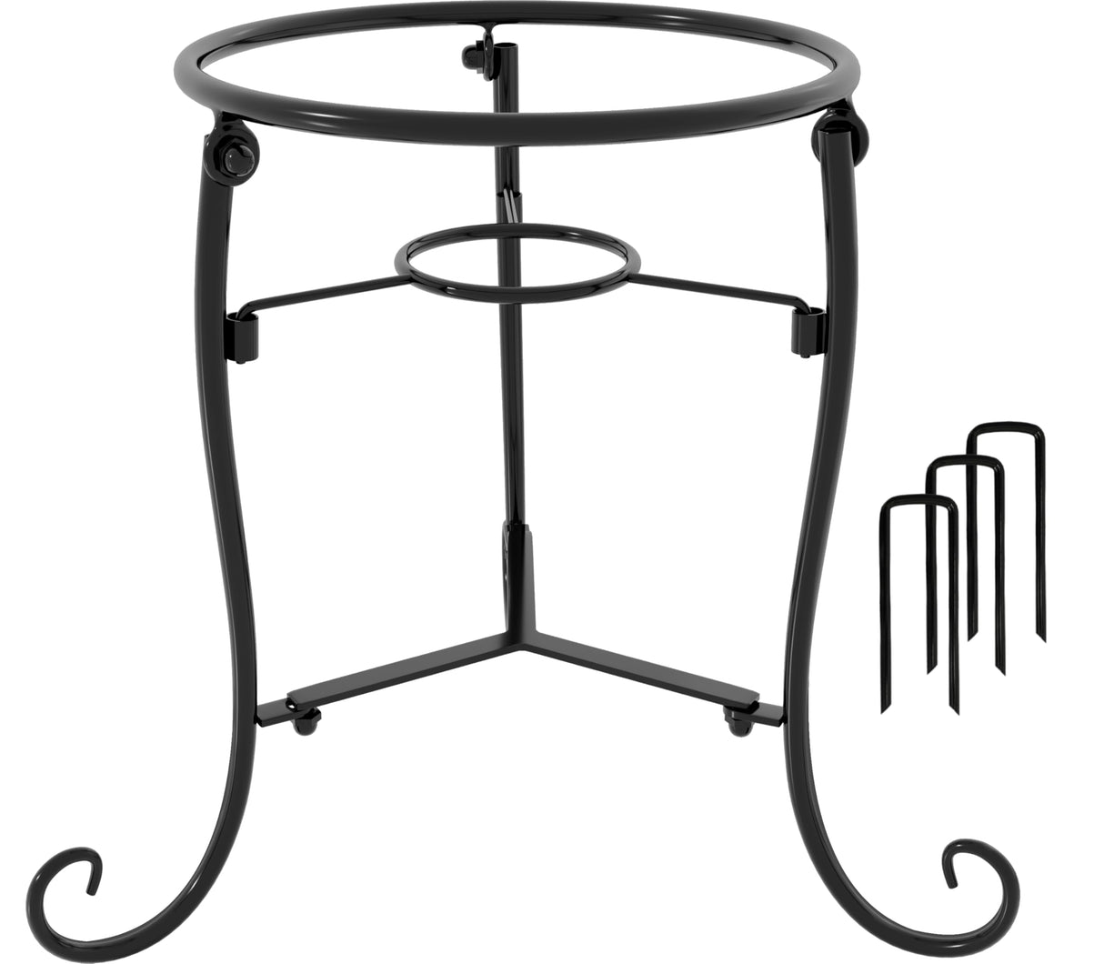 Polyjkl 10" Tall Gazing Ball Stand for 8-10 inch Balls, Black Metal Gazing Globe Display Holder Stands for Outdoor Garden Clearance, 8" L x 8" W x 10" H