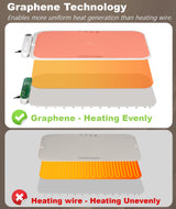 Warming Mat for Food Extra Large, MUZAMOX Graphene Warming Plate for Food with Rapid and Even Heating, Dishwasher-Safe Silicone Food Warming Mats for Countertop and Buffets Party - Gray, 36" x 16"