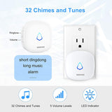 Wireless Motion Sensor Door Chime: Business Entry Doorbell Indoor Motion Detector Alarm Buzzer Store Entrance Alert Bell (500Ft Range, 32 Tunes, 5 Level Volume) 1 sensors 1 Receiver