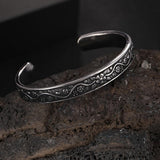 YWMAN Vintage Floral Cuff Bracelet, Stainless Steel Flower Bangle Bracelets for Women