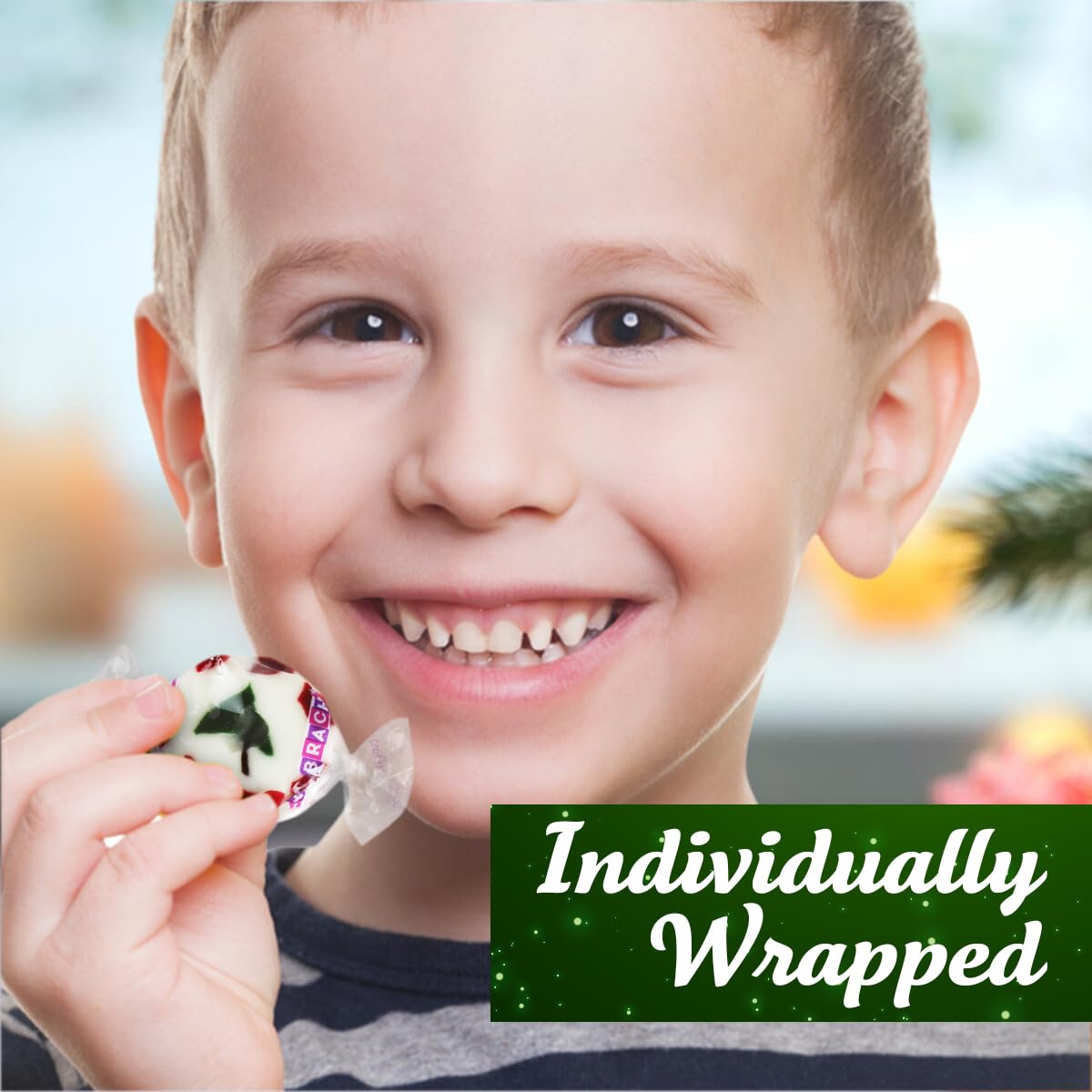 Peppermint Christmas Nougats Bulk Pack 2lb - Delicious Holiday Christmas Candy Individually Wrapped Peppermint Flavor Sweets for a Festive and Indulging Treat - Jelly Xmas Candy Nougat