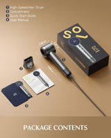 FanttikSolo SonicDry H10 APEX Hair Dryer, Ionic Fast Drying Blow Dryer with HD Display, Brushless Motor, Thermo-Control, Magnetic Concentrator, 110000 RPM High-Speed, LightFlow